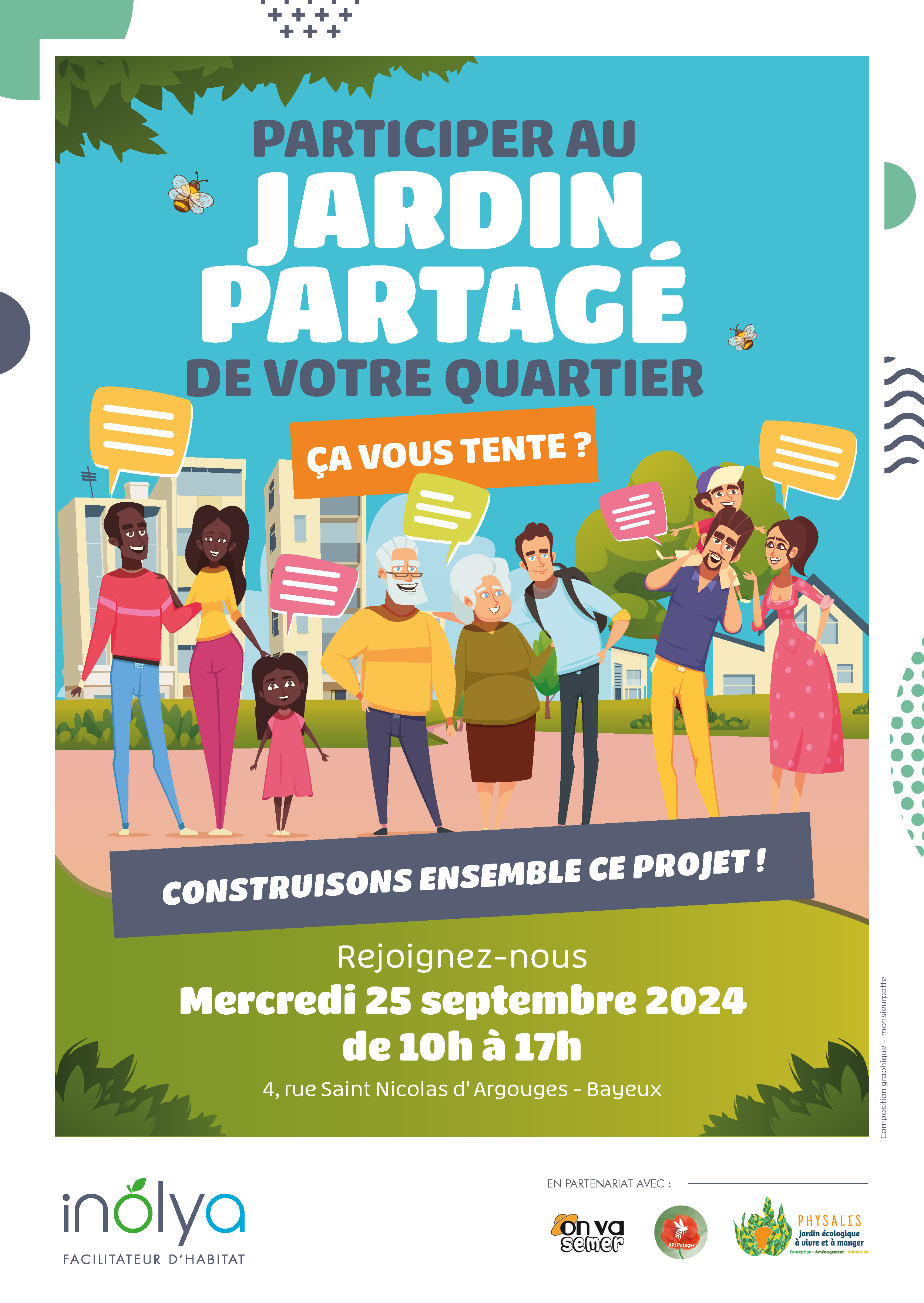 Mise en page de l'affiche de construction du projet